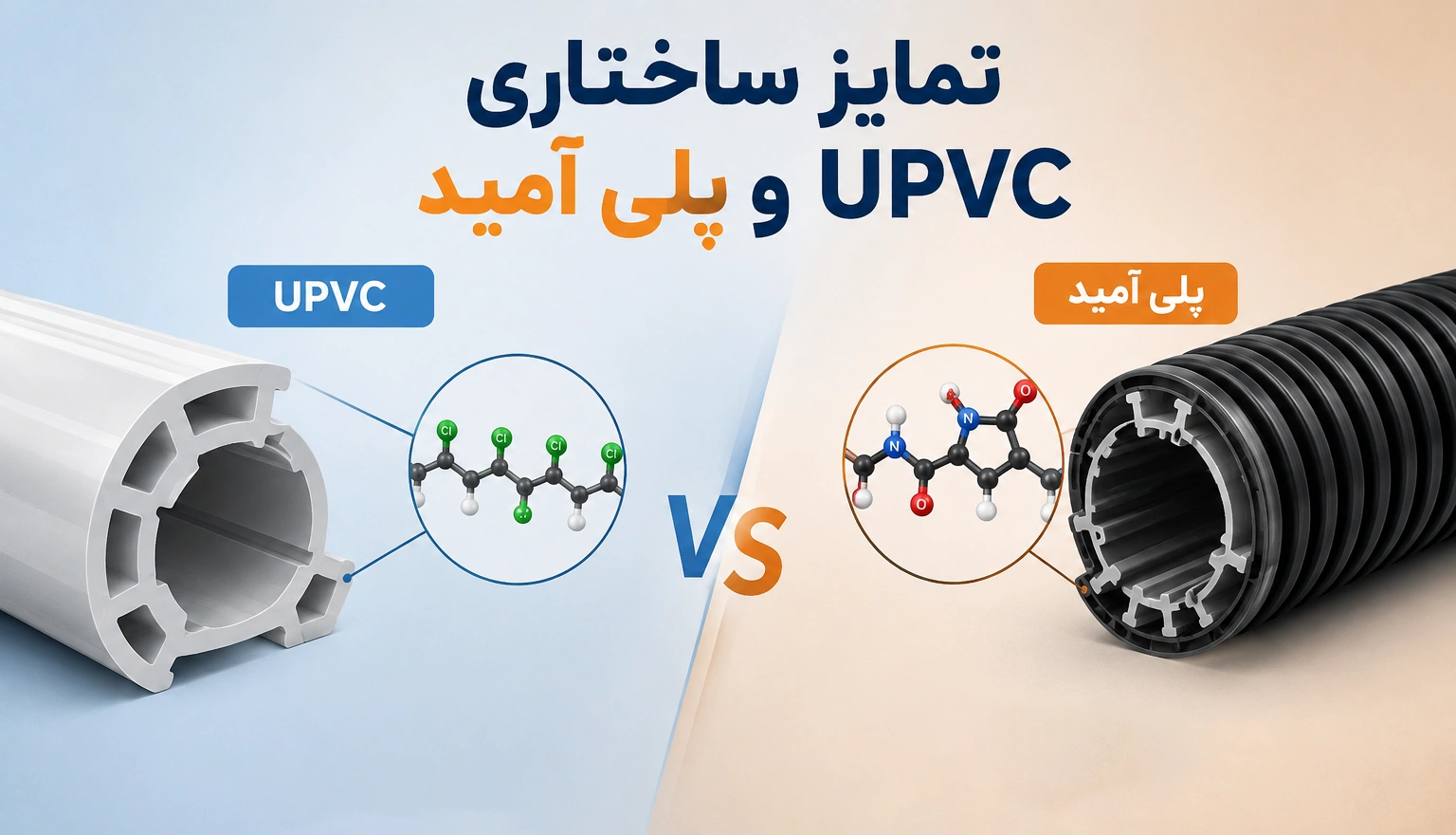 تمایز ساختاری UPVC و پلی آمید